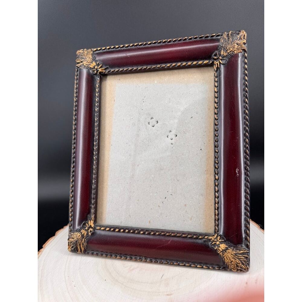 Ornate Burgundy & Gold Photo Picture Frame 5x7 Baroque Hollywood Regency